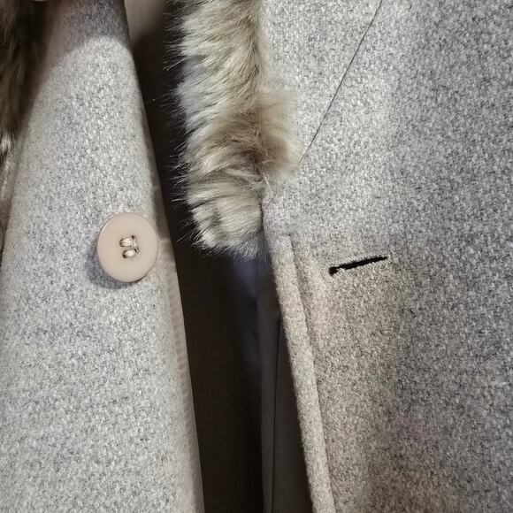 Lauren Ralph Lauren Wool Blend Faux Fur Collar A-Line Belted Coat - Picture 6 of 15